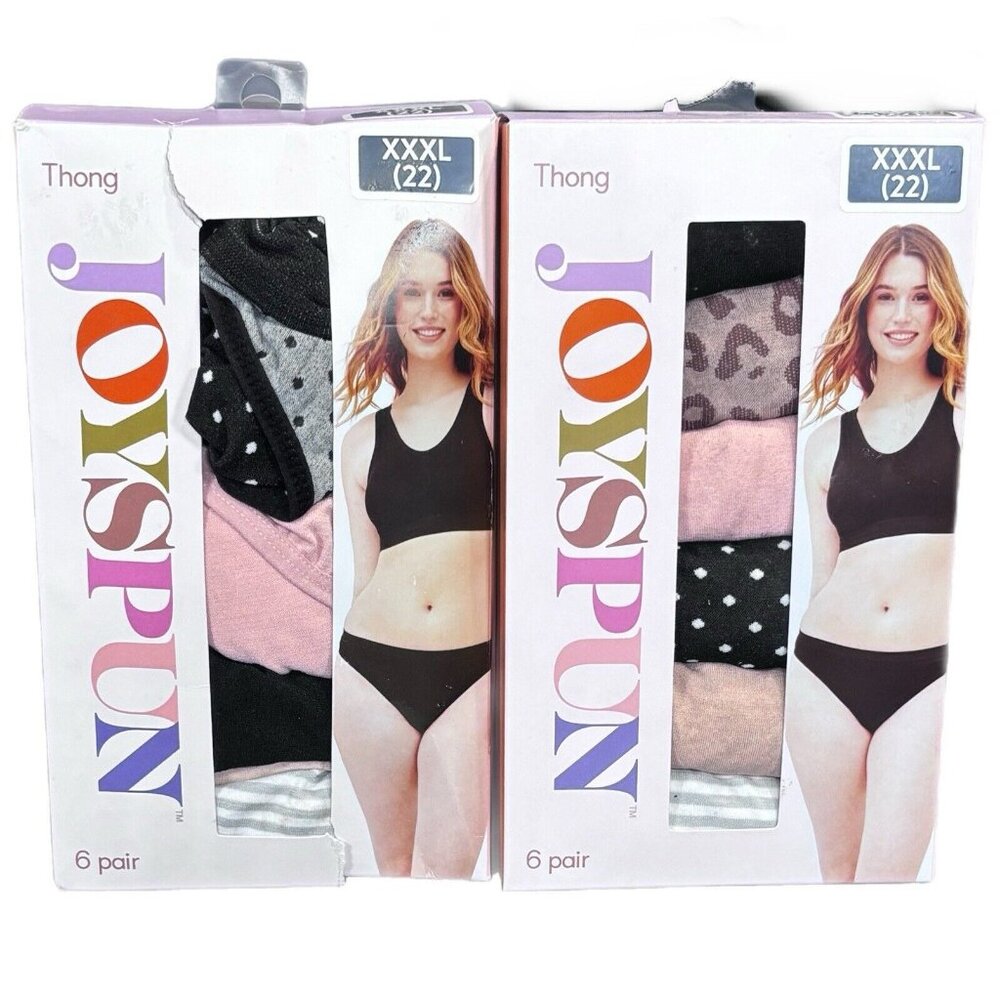 Joyspun Women's Seamless Thong, Size XXXL 22 multicolor Set Of 2 1 Bring Only 5